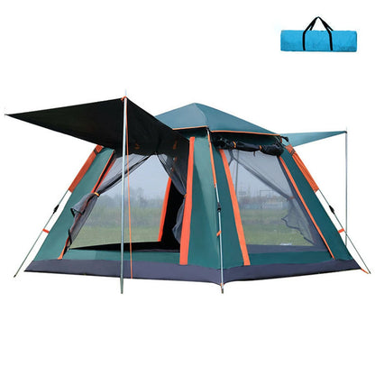Waterdichte Kampeertent 3-4 Personen – Tent met Zonwering & Insectenhor – 2 Deuren voor Ventilatie – 215x215x142 cm –  Buitentent voor Camping - Festival of Tuin - Groene