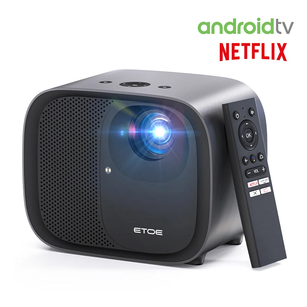 Projector – Beamer – Android TV Projector – Home Cinema Projector – Full HD 1080P – 600 ANSI Lumen – Automatische Focus & Keystone Correctie – Draadloos WiFi 2.4G/5G
