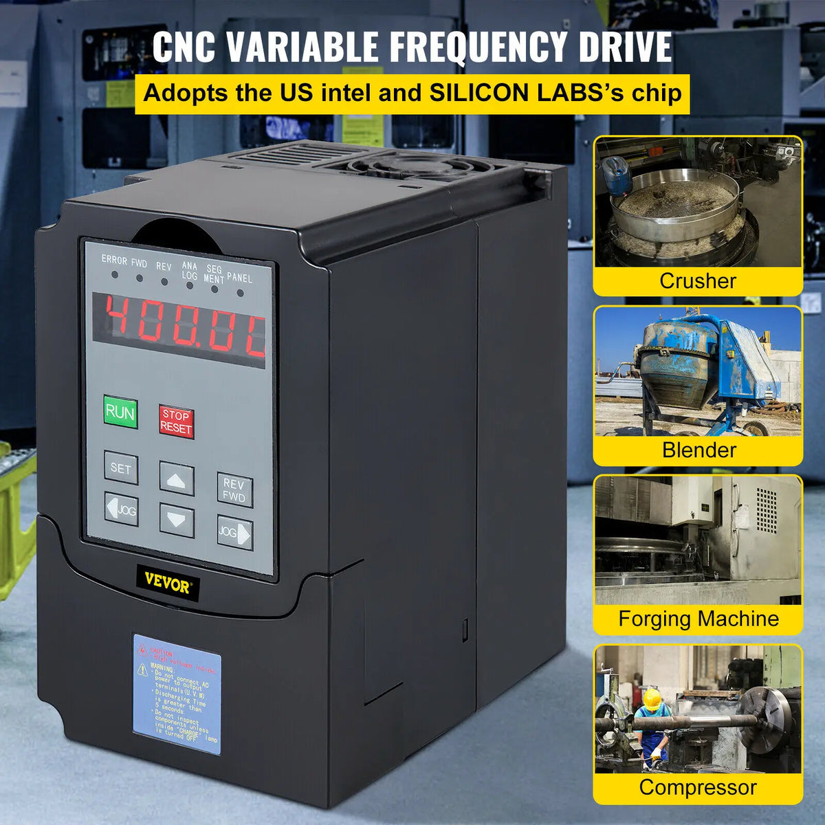 Frequentieregelaar - Frequentie - Toerentalregelaar - VFD 1.5KW 220V - Omvormer Variabele Frequentie Driver - 3-Pase Uitgangssnelheidsregelaar - voor Motor-CNC