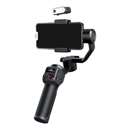 Gimbal Smartphone - Gimbal for Smartphone &amp; Camera - Handheld Mirrorless - Smartphone Handheld Gimbal Stabilizer - Selfie Tripod - with AI Magnetic Fill Light Flash for Video Recording - Black