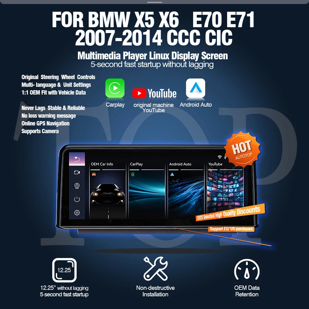Multimedia Navigatiesysteem – Auto Radio – Touchscreen Unit – Infotainment Systeem – Draadloze CarPlay – Android Auto – 10,25 Inch Display – Achteruitrijcamera Ondersteuning
