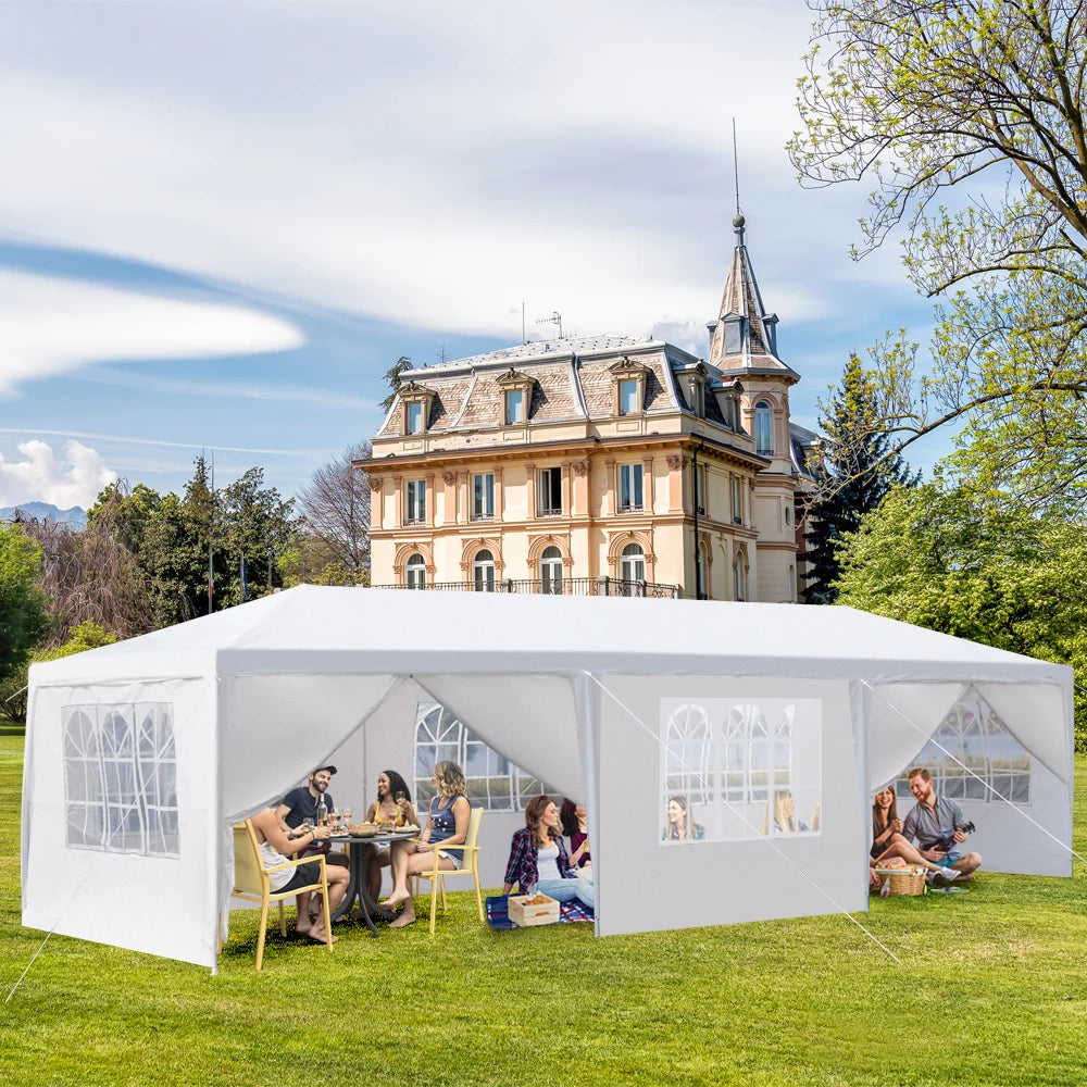 Partytent – Tent – Buitentent – Evenemententent – Waterdichte Tent – 3 X 9 Meter – Stalen Frame - Wit