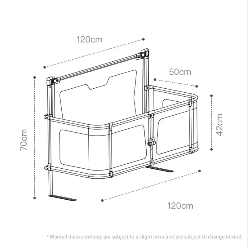 Babybed - Co-sleeper Wieg - Wieg - Dubbel Gebruik - Opvouwbaar - Ledikant - met Bedrand Bescherming - Zonder Klamboe - Groen - QUORE