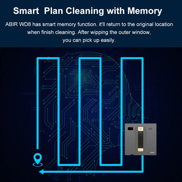 Abir - Robotstofzuiger - Stofzuiger - Dubbele waternevel - Smart Memory - Lasersensor - APP & Afstandsbediening - 3000PA - Wit