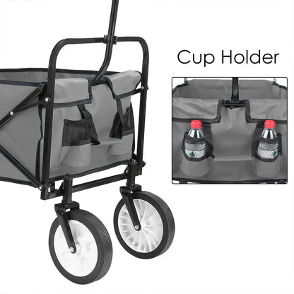 Bolderkar - Bolderwagen - Opvouwbare - Tuinkar - 262L -  Tuinwagen - Tuintrolley -  Wagon voor Winkelen, Strand, Park en Picknick, Outdoor Activiteiten en Kamperen - Draagvermogen 80kg - Blauw