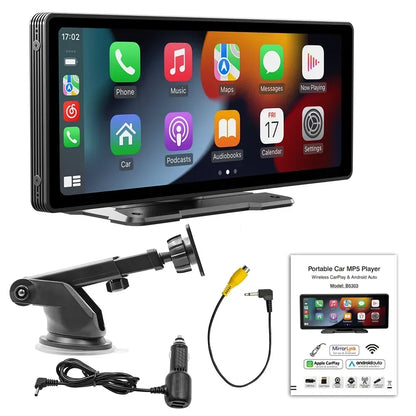 Autoradio Met Dashcam – Auto Multimedia Systeem – Touchscreen Navigatie – Bluetooth Handsfree – Apple CarPlay Android Auto – 10,26 Inch IPS Scherm – Ingebouwde Achteruitrijcamera