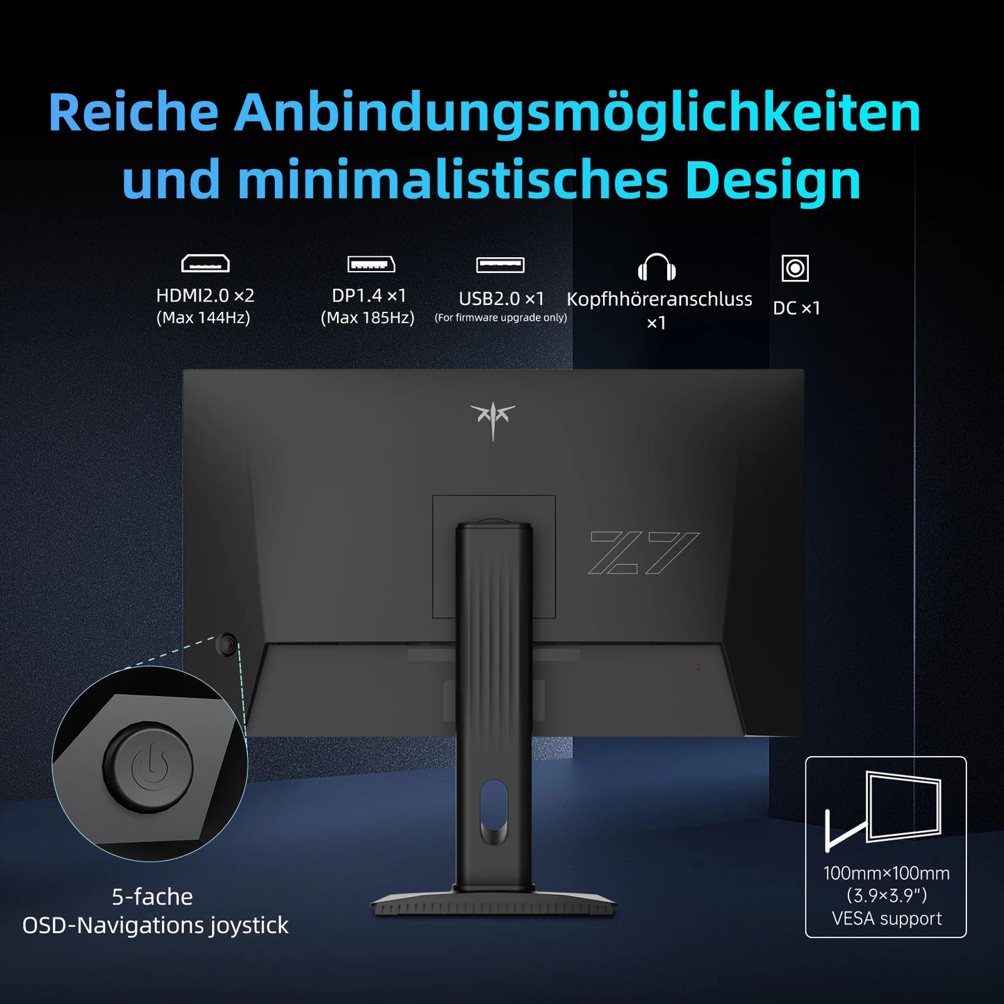 Gaming Monitor – Computerscherm – Beeldscherm – Monitor – Scherm – 27 Inch QHD 2560x1440 – 1ms Reactietijd & 180Hz Refresh Rate – HDR 400 & Adaptive Sync - QUORE
