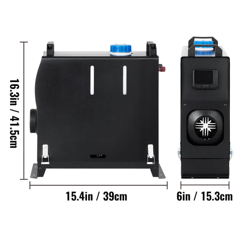 Diesel Heater - Auto Heater - Parkeer Heater - Diesel Heater - 8KW - 12V - Eén Gat voor Stopcontact - met Zwarte LCD Schakelaar - Snel Verwarmende Heater - Zwart