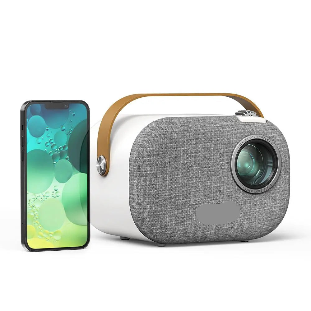 Beamer - Projector - Mini Beamer - 1080P Home Theater Mini Projector - 2.4G/5G WiFi, 200ANSI, Android 9.0 & Google Assistant – EU Plug