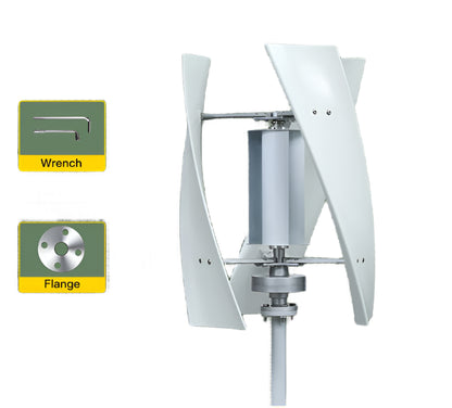 Windturbine – Compacte Windmolen – Duurzame Energie – Verticale As – Stille Generator – 2000W – Glasvezelbladen - 24V - Alleen Windturbine
