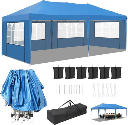 Partytent - Tent - Opvouwbaar - Pop up Tent - Paviljoen - Gazebo - Waterdicht - 3x6M - 420D Oxford – Voor Buiten & Bruiloften - Wit