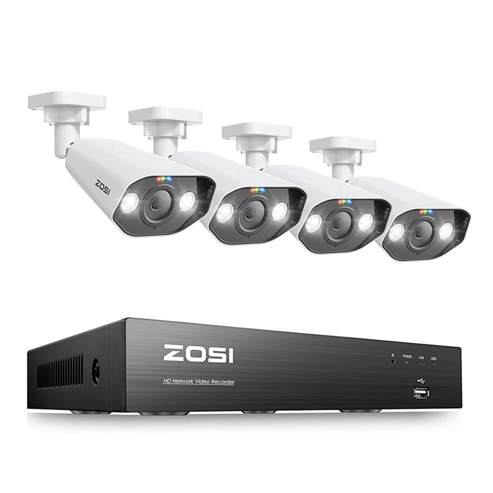 IP Camera Beveiligingssysteem – CCTV Set – Surveillance Camera – Bewakingscamera – 5MP Resolutie – 4K Ultra HD – PoE NVR - 4 Stuks