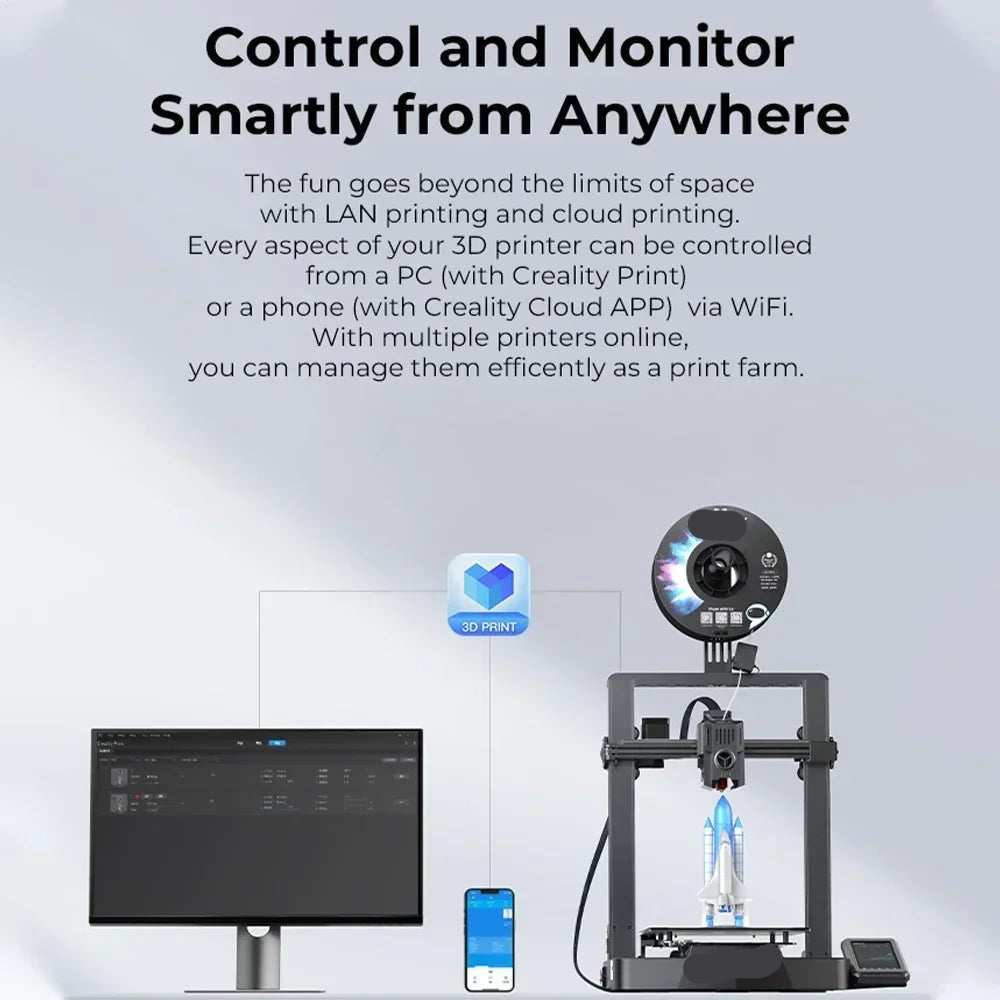 3D Printer - Printer - Mini Printer - Direct Drive Extruder – Hands-free Auto Leveling – 32-bit Stil Moederbord – Upgraded Model