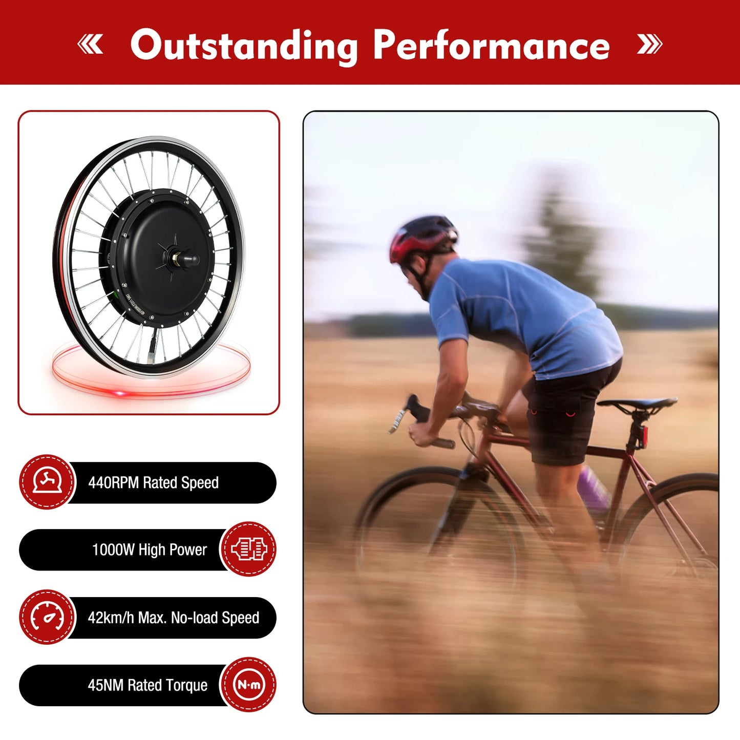Voorwiel Conversiekit – E-bike Kit – Elektrische Fiets Upgrade – 20-Inch – 1000W Motor – LED-Display