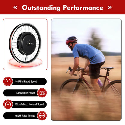 Voorwiel Conversiekit – E-bike Kit – Elektrische Fiets Upgrade – 20-Inch – 1000W Motor – LED-Display