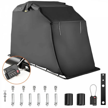 Motorhoes - Scooterhoes - Waterdicht - Geschikt voor Binnen en Buiten - Polyester Oxford Fietsopslaghoes - voor Bescherming van Motorrijders en Fietsen - 133,9 x 53,9 x 76,8inch