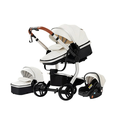 Baby Wandelwagen - Buggy - Inklapbare Buggy - Opvouwbare Buggy - Inklapbare Buggy NewBorn - 3 in 1 -BabyWalker- Lichtgewicht - voor Newborn - Wit
