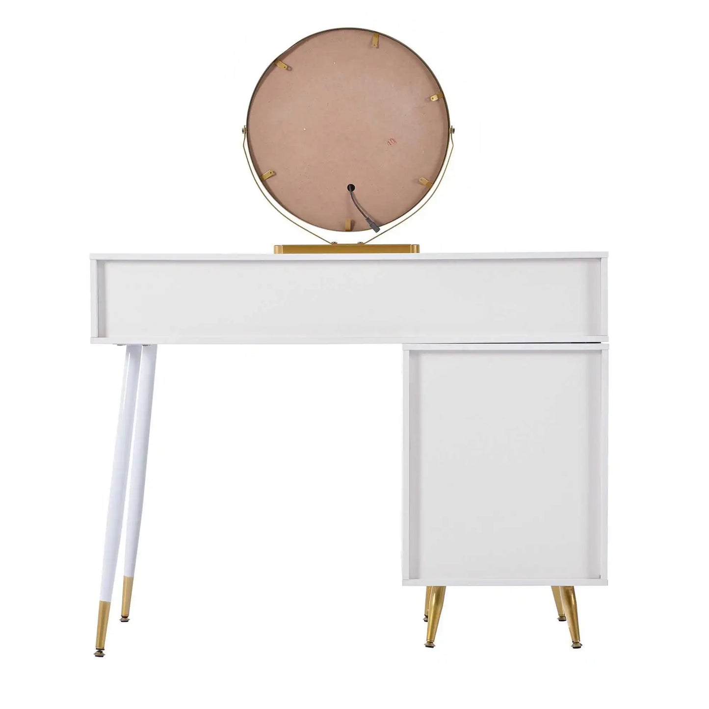 Kaptafel – Make-uptafel – Beautykast – Schminktisch – LED-Verlichting Met Drie Lichtstanden – Verstelbare Zijkasten - QUORE