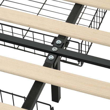Dagbed – Slaapbank – Bedbank – Kinderbed – Grijs Linnen – Met Opberglades – USB Type-C Poorten