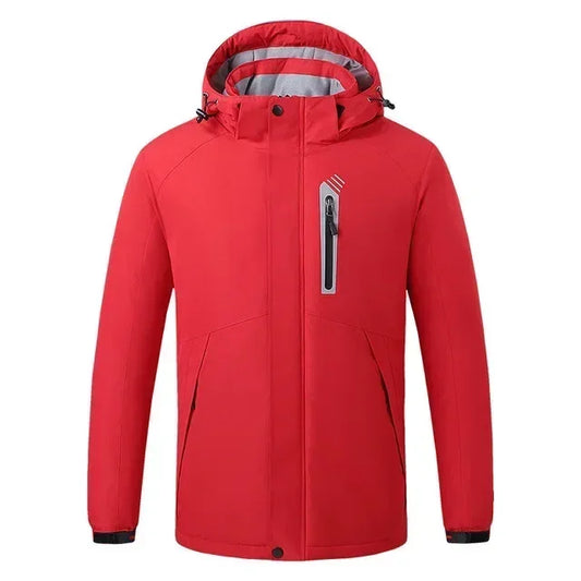 Heating Jacket - Heated Bodywarmer - Heated Clothing - For Men - 8 Zone Heating Jacket - Winter Electric Heated Clothing - USB Charging - Waterproof - Windbreaker - Size XXL - Red