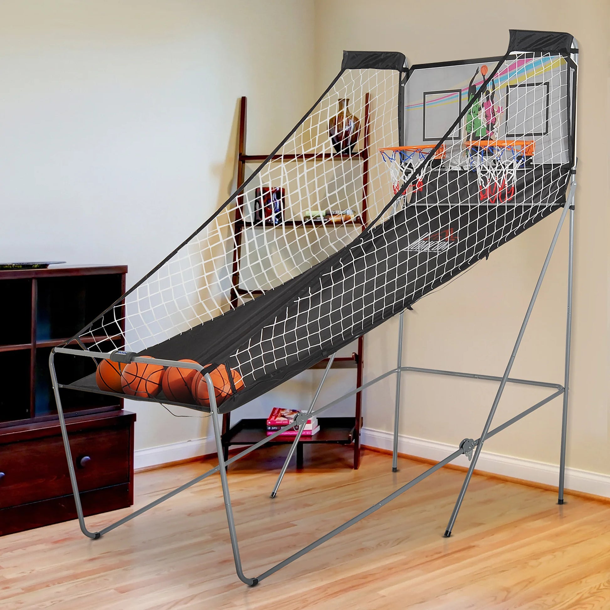 Draagbare Basketbalset – Basketbalring – Basketbalbord – Basketbalspel – Basketbalstandaard – Inclusief Elektronisch Scorebord – Stevig Stalen Frame - QUORE