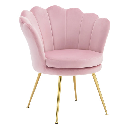 Loungestoel – Bureaustoel – Leesstoel – Make-Up Stoel – Velvet Bekleding – Stevige Metalen Poten
