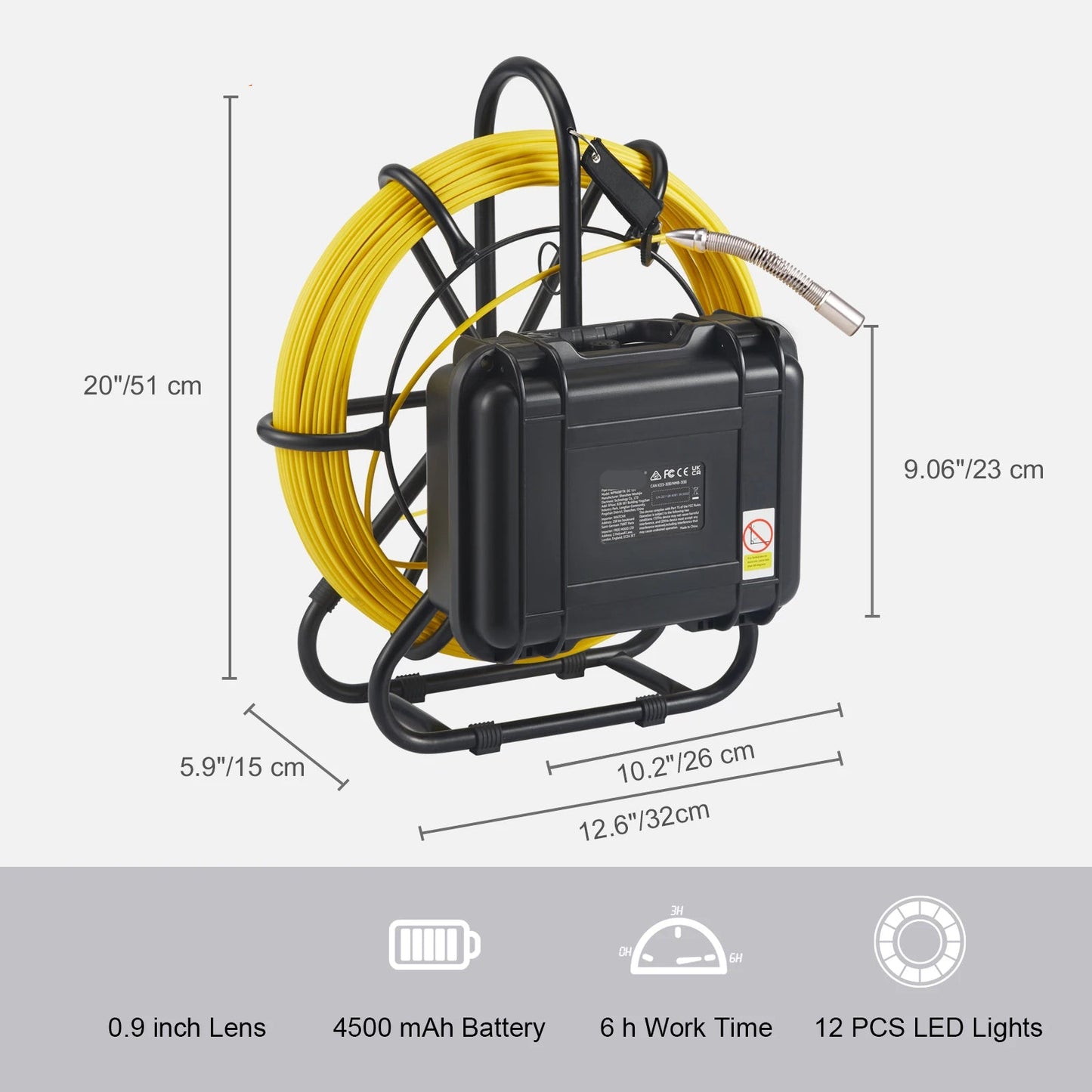 Rioolcamera – Inspectie Camera Leidingen – Buizen Camera – Afvoer Inspectie – Endoscoop – 9 Inch Scherm – Waterdicht IP68 - 70m Kabel