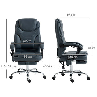 Massage Gaming Stoel - Bureaustoel - Swivel Stoel - met Voetsteun - Hoofdsteun - Verstelbare - Rugleuning - 6-puntsmassage - Ergonomische - Draaibare - 62 x 67 x 113-121 cm - Grijs