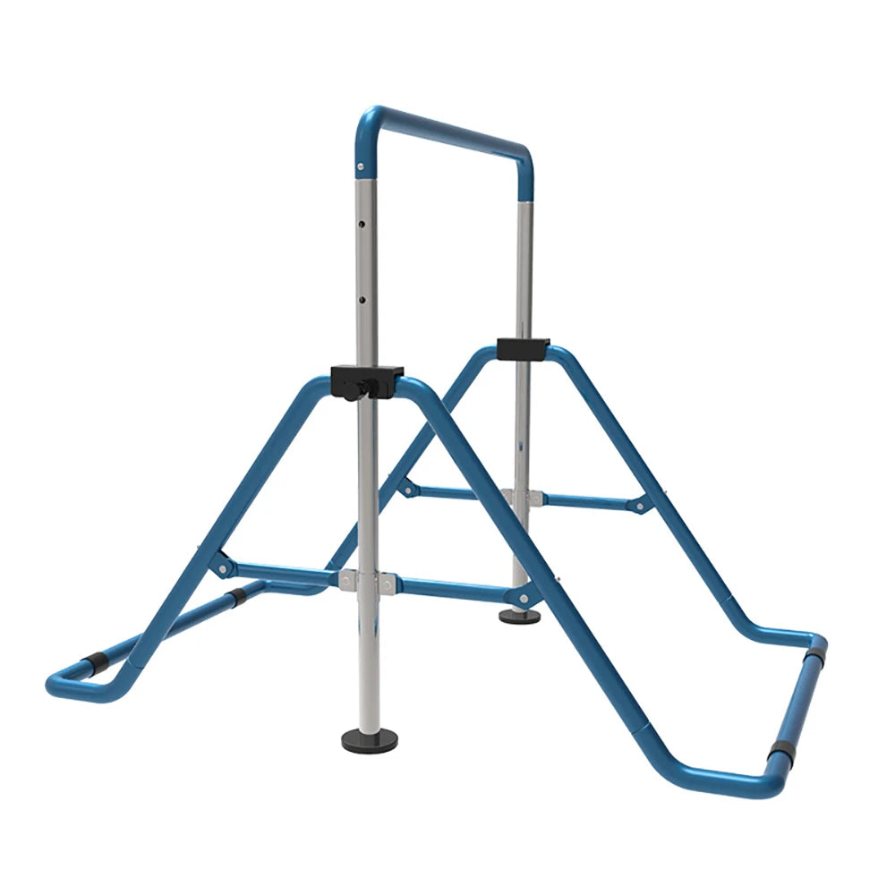 Verstelbare Gymnastiekstang - Turnrek - Thuistrainingsstang Opvouwbaar - Veilig - Eenvoudige Montage - voor Kinderen - 5 Versnellingen - voor Binnen - Buiten - Hoogte Verstelbaar 70-140 cm - Blauw