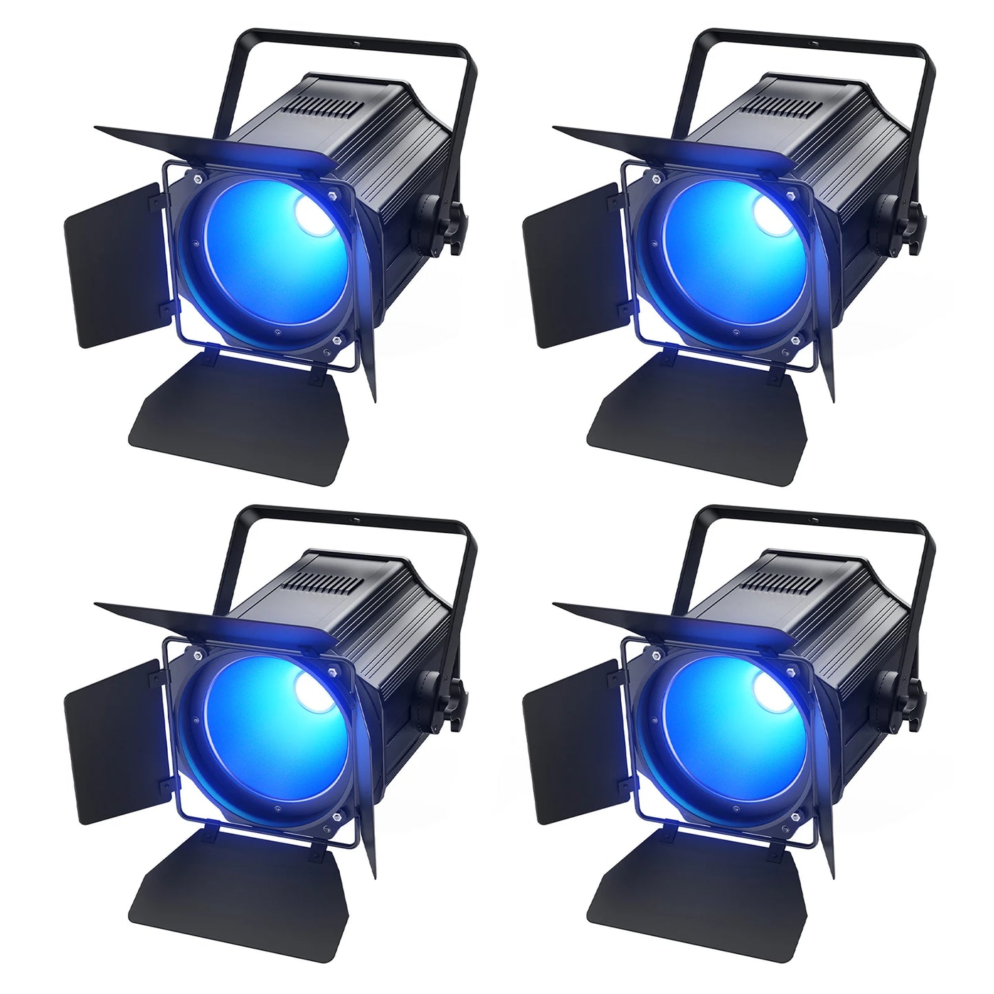 4 Stuks COB Par Lights – LED Spotlights – Stage Lights – Theaterverlichting – DJ Verlichting – 200W 6-in-1 RGBWA+UV – Lineaire Dimming & Intelligente Koeling – Zwart