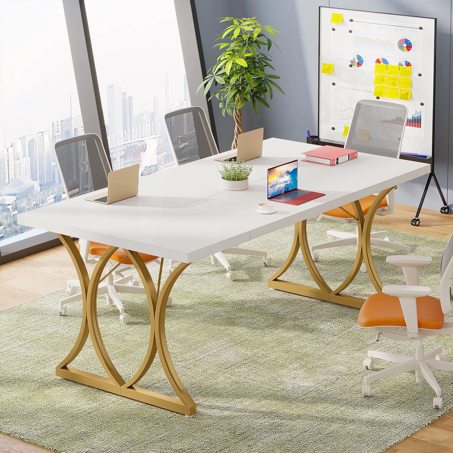 Bureau – Werkplek – Thuiswerkplek – Studietafel – Vergadertafel – Metalen Frame – Slijtvast MDF Werkblad