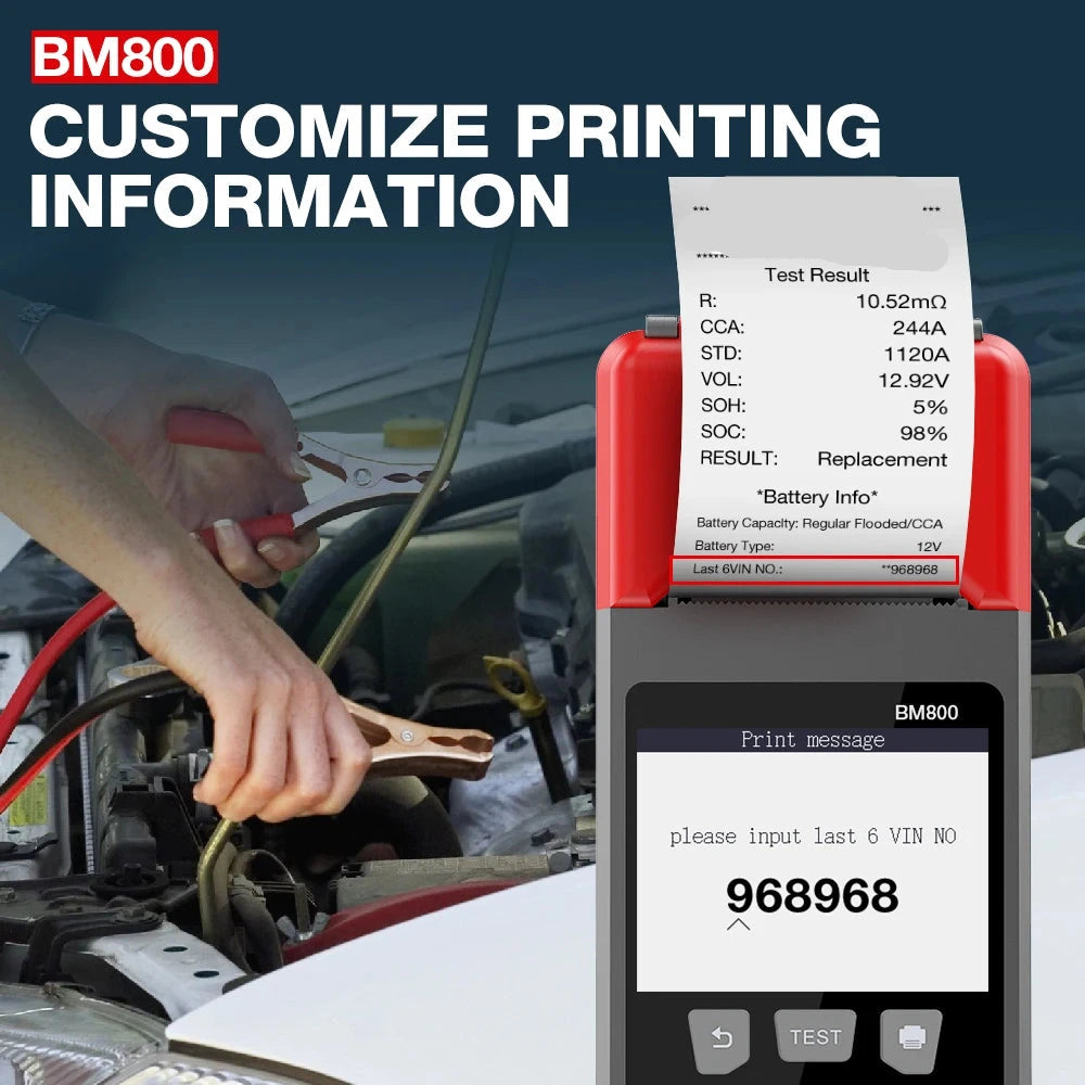 Professionele Auto Accutester – Batterijtester – Accu Analyzer – Laadsysteem Tester – Startvermogen Checker – Direct Printen – Kleurenscherm