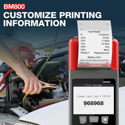 Professionele Auto Accutester – Batterijtester – Accu Analyzer – Laadsysteem Tester – Startvermogen Checker – Direct Printen – Kleurenscherm