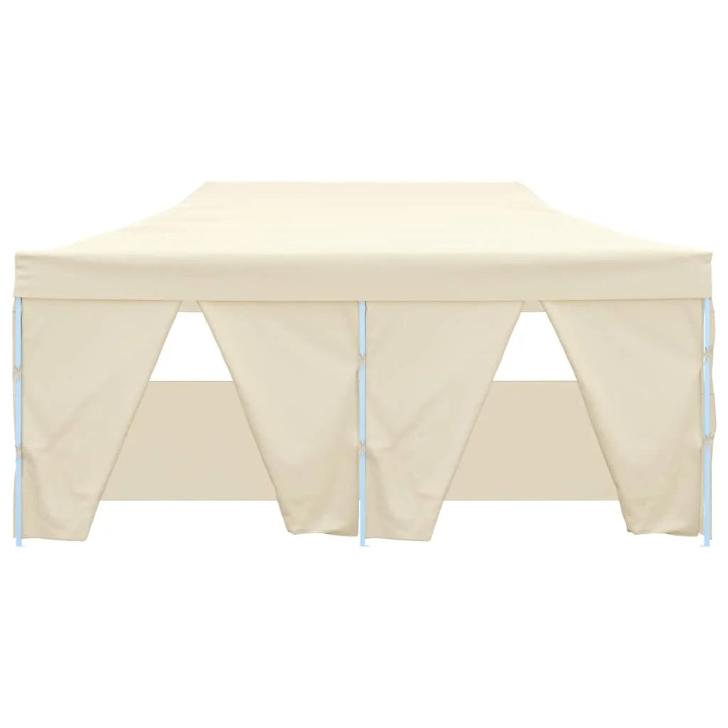 Opvouwbare Tent – Tuinpaviljoen – Partytent – Ontvangsttent – Markttent – Campingtent – 3x6 Meter – Waterafstotend 600D Oxford – Gepoedercoat Stalen Frame - Beige