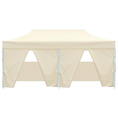 Opvouwbare Tent – Tuinpaviljoen – Partytent – Ontvangsttent – Markttent – Campingtent – 3x6 Meter – Waterafstotend 600D Oxford – Gepoedercoat Stalen Frame - Beige