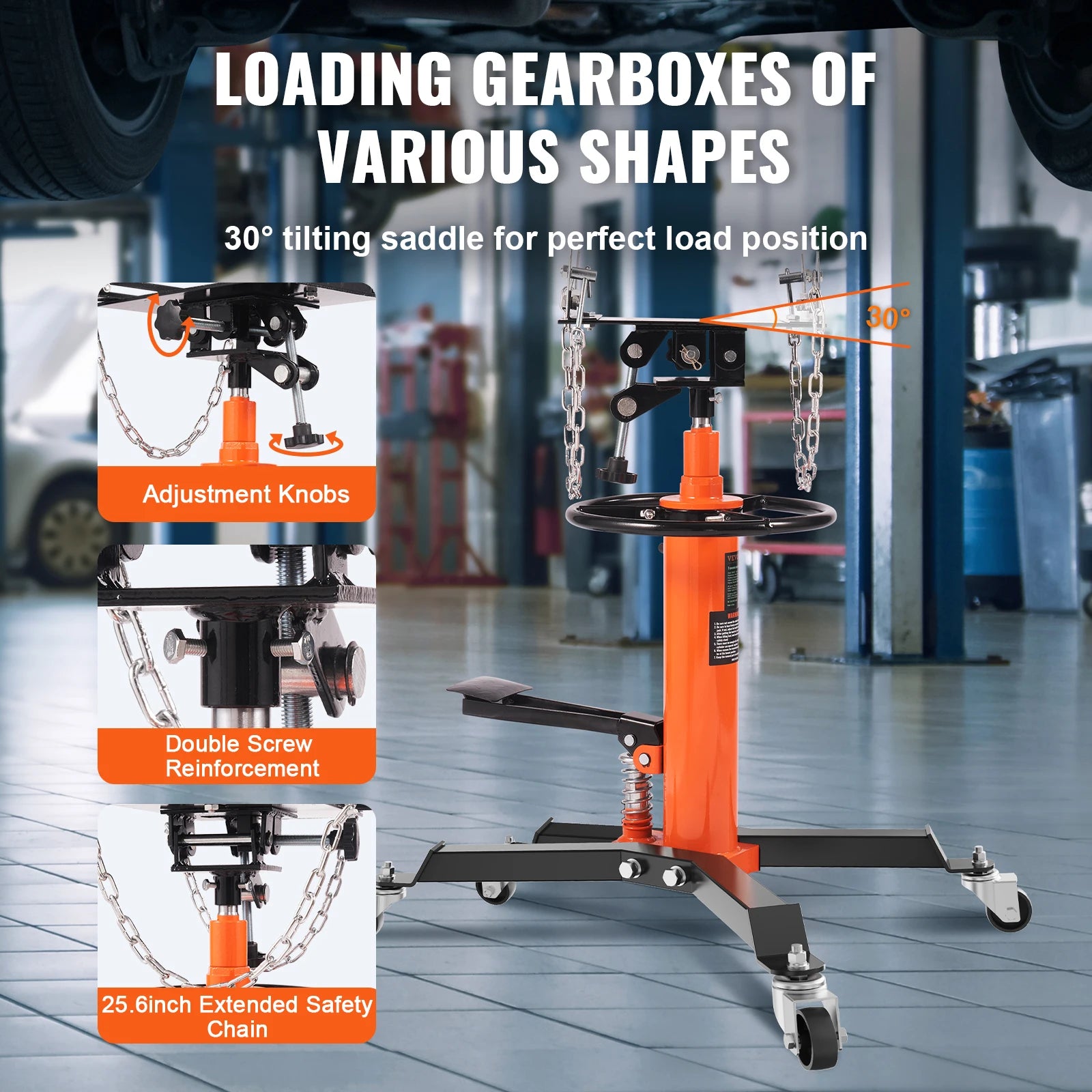 SucceBuy Transmission Jack 1322 LBS Hydraulic Telescoping Transmission Jack 32"-67" High Lift Floor Jack Stand Lift Hoist Garage - QUORE