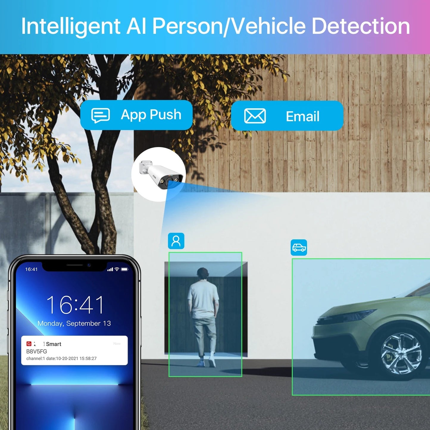 4K Beveiligingssysteem – IP Camera Systeem – Ultra HD Beveiliging – Nachtzicht Camera – PoE Installatie - 4 Stuks - 5MP camera – Ingebouwde HDD: 2T