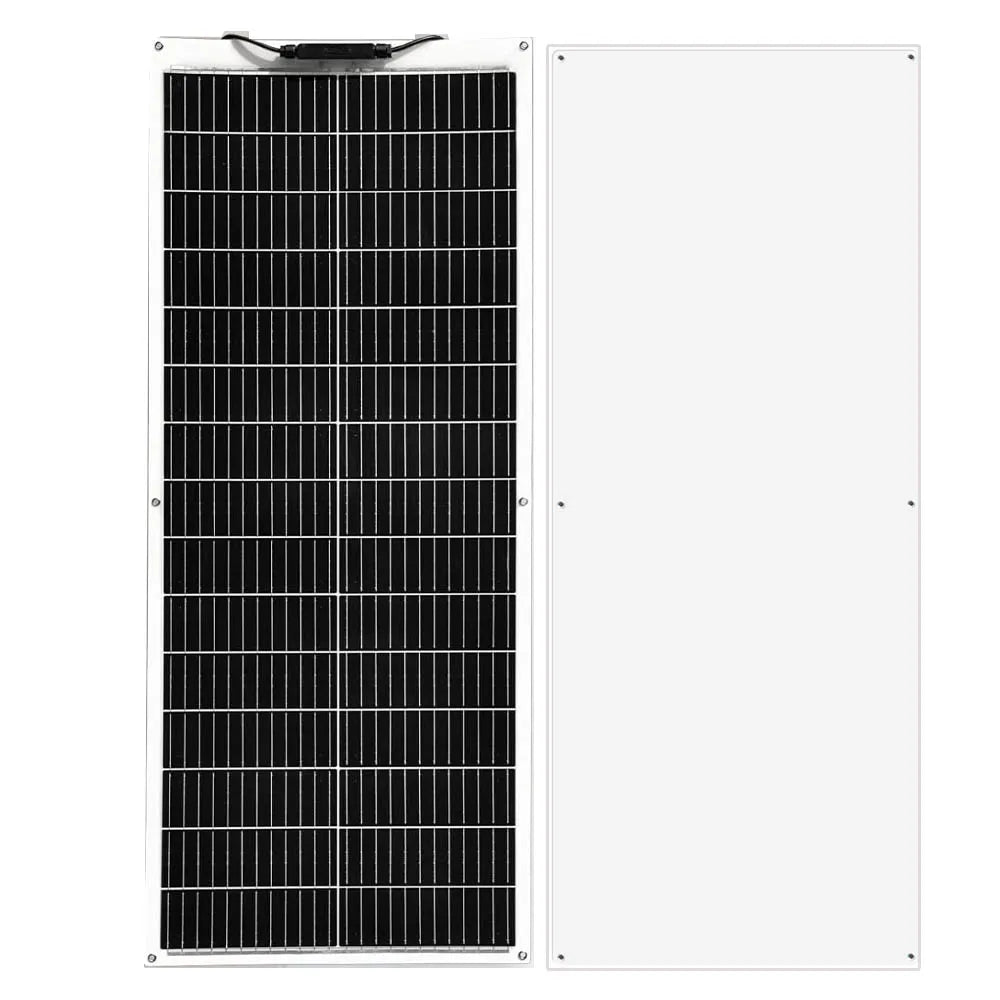Zonnepaneel - Zonnepanelen - Zonne-energie - Zonne-kit - Monocrystalline Silicon - Flexibel - Monocrystalline Silicon - 100W - 1 Stuks - IP68 Waterdicht - voor Boot - Camper - Caravan - RV - Tuin - Wit - QUORE