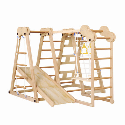 Multifunctioneel Klimrek – Speeltoestel – Klimset – Montessori Speelgym – Houten Klimtoestel – Inklapbaar Ontwerp – Veiligheidsnormen EN-71