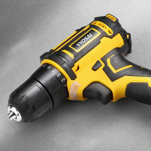 WS-7020-A2P - Cordless Drill - Cordless Drill - Drill - Electric Screwdriver - Cordless Drill - Incl. 2 Batteries - 20V - 60Hz - Yellow