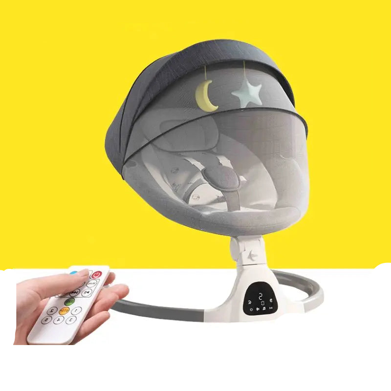 Elektrische Wipstoel - Babybedje - Wipstoel  - Elektrische Schommelstoel  - Babyschommel- Baby Swing - Kinderstoel - voor Pasgeborenen – Op Afstand Bestuurbaar - Grijs met Lade