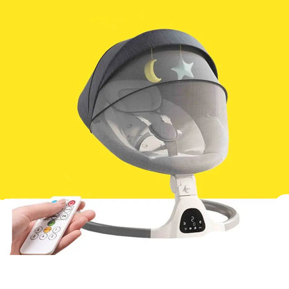 Elektrische Wipstoel - Babybedje - Wipstoel  - Elektrische Schommelstoel  - Babyschommel- Baby Swing - Kinderstoel - voor Pasgeborenen – Op Afstand Bestuurbaar - Grijs met Lade