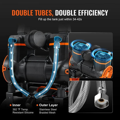 Stille Olievrije Luchtcompressor - Luchtcompressor - Luchtcompressor Bandenpomp - 70dB Geluidsarm - 4,8 Gallon - Draagbare - voor Banden - Spuitwerk - Gereedschap