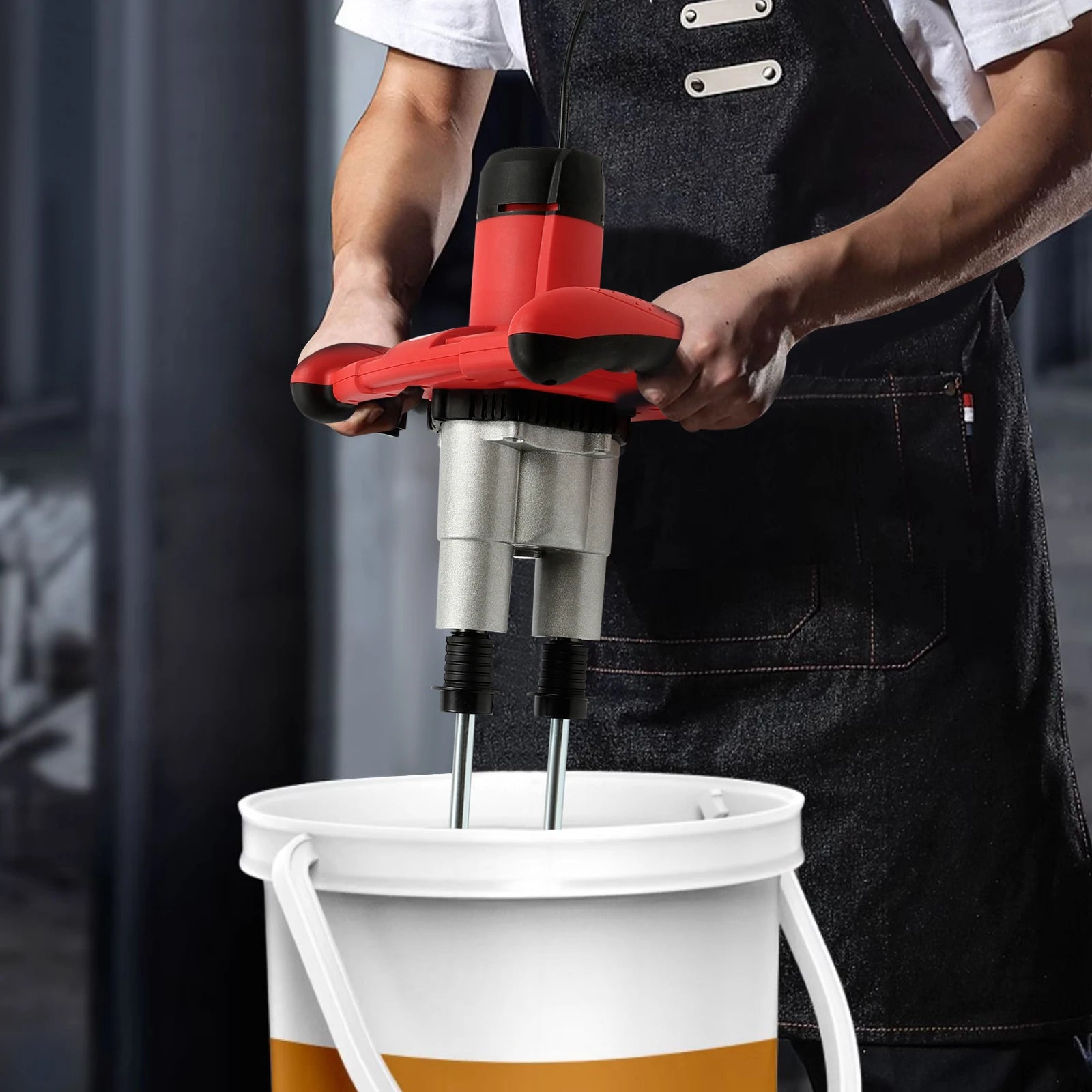 Elektrische Betonmixer - Handmatige - Mix - Whisk voor Glue - Thin Plaster - Paint - Mixing rod - 6 Snelheden - 2800 W - 2-versnelling - Groen - QUORE