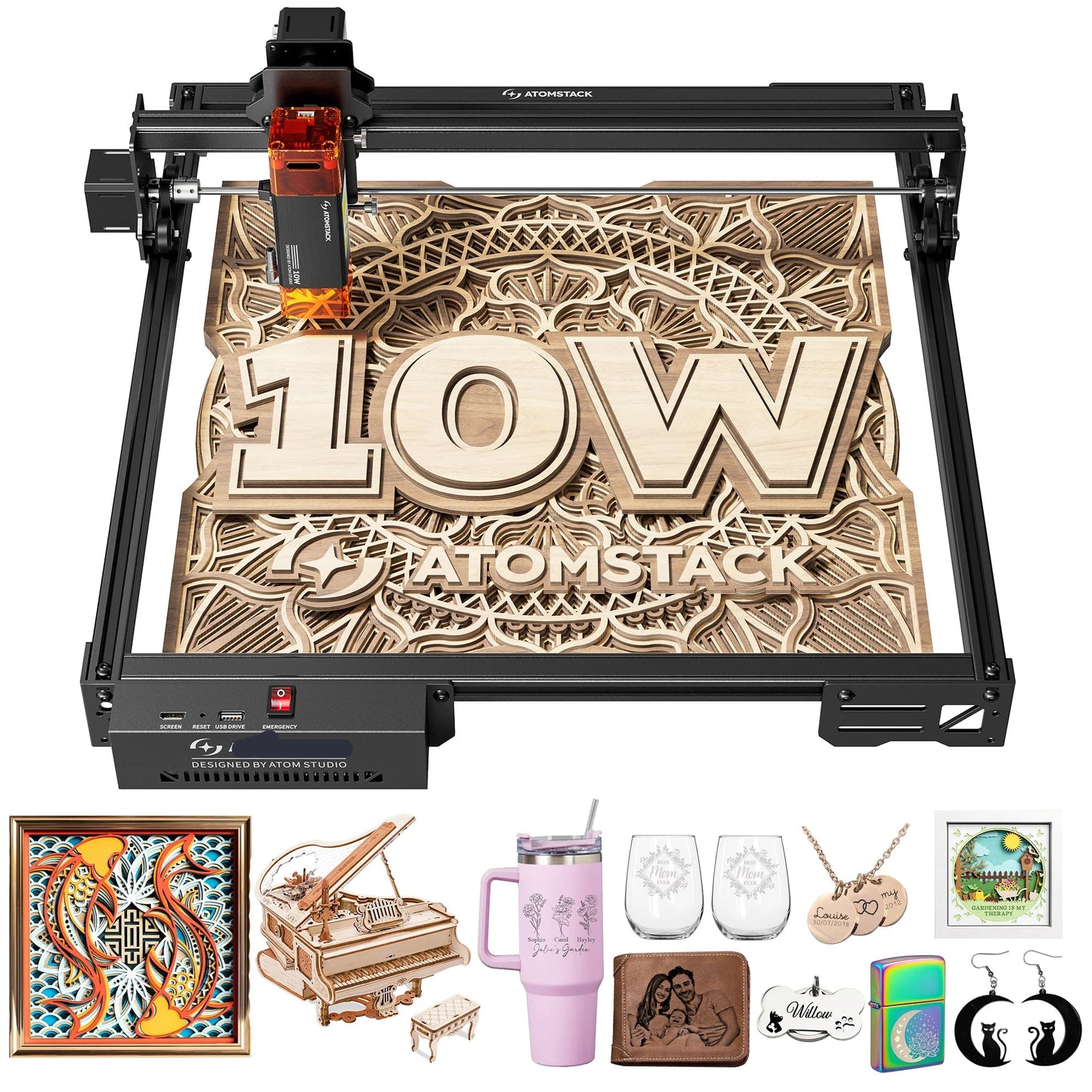 Lasergraveermachine – Lasersnijder – Graveermachine – Creatieve Laser – 410 X 380 Mm Graveeroppervlakte – 10-12W Nauwkeurige Laser