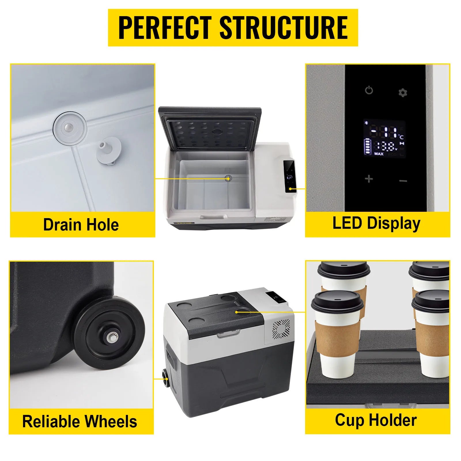 Sihao Car Refrigerator 15L-55L Mini Fridge Freezer Portable Compressor Cooler 12/24V DC 110-240V Ice Box Driving Camping Picnic - QUORE