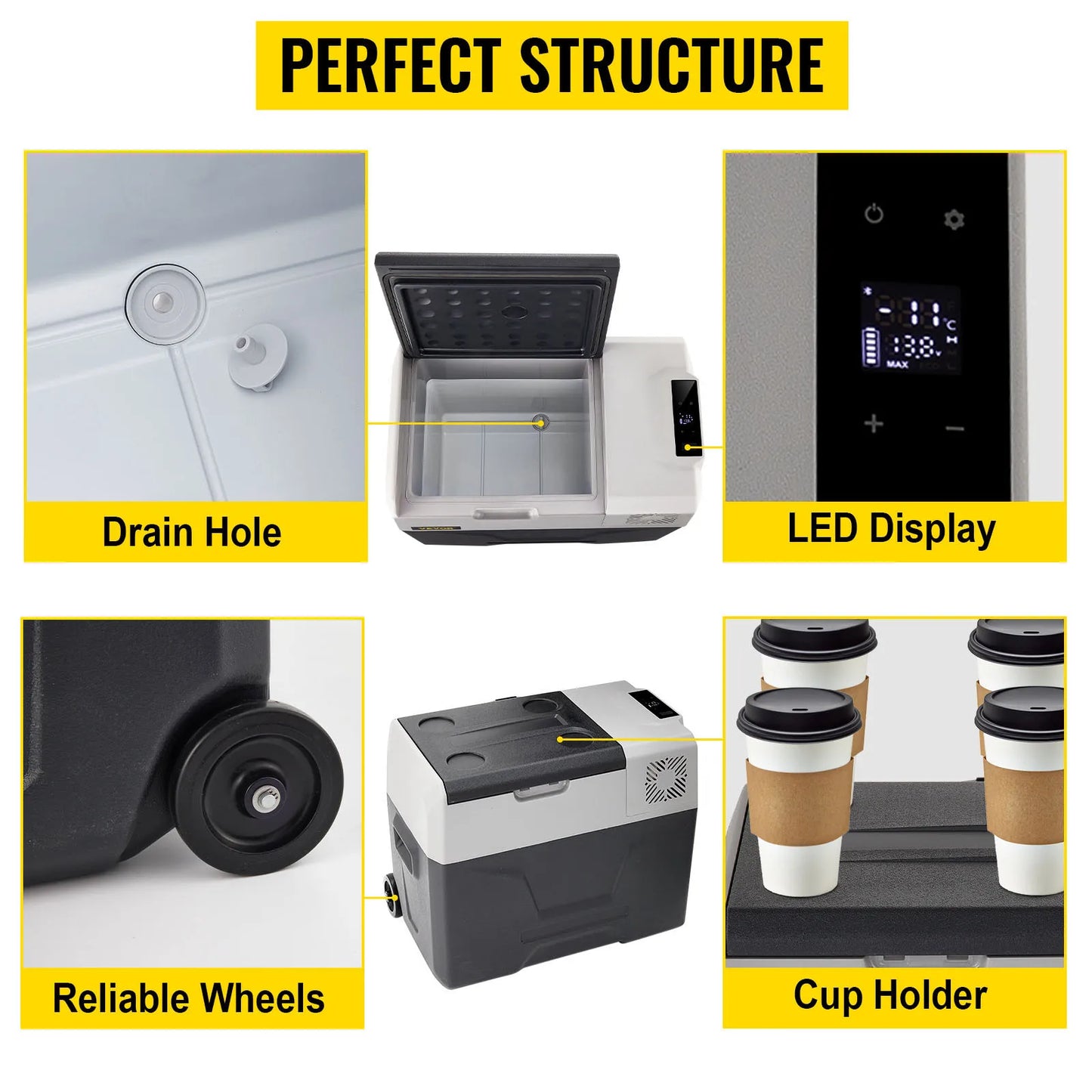 Sihao Car Refrigerator 15L-55L Mini Fridge Freezer Portable Compressor Cooler 12/24V DC 110-240V Ice Box Driving Camping Picnic