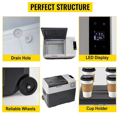 Sihao Car Refrigerator 15L-55L Mini Fridge Freezer Portable Compressor Cooler 12/24V DC 110-240V Ice Box Driving Camping Picnic
