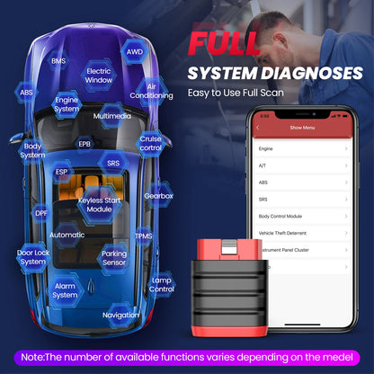 OBD Scanner - OBD2 - Auto Scanner - Auto uitlezen - Diagnose Apparatuur voor Auto's - OBD2 Auto Foutcode Lezer - Bluetooth Diagnose Tool - ECU Scanner - Check Engine Reset - OBD App Ondersteund - Universele Auto Scanner - QUORE