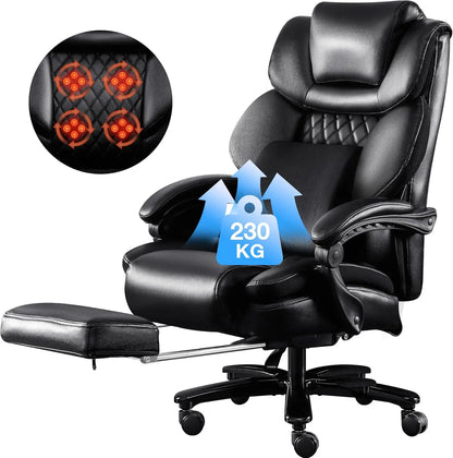Massage Bureaustoel – Ergonomische Bureaustoel – Relax Stoel – Werkstoel – 3D Massage – Memory Foam Rugkussen – Verstelbare Rugleuning